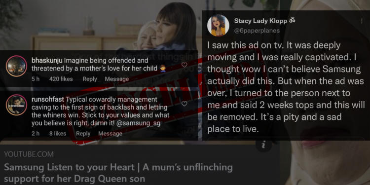 “What’s wrong with a mother’s love?” – Netizens regret Samsung’s decision to remove video featuring drag queen
