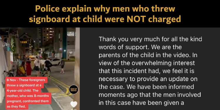 Police explain why men who threw signboard at child were not charged