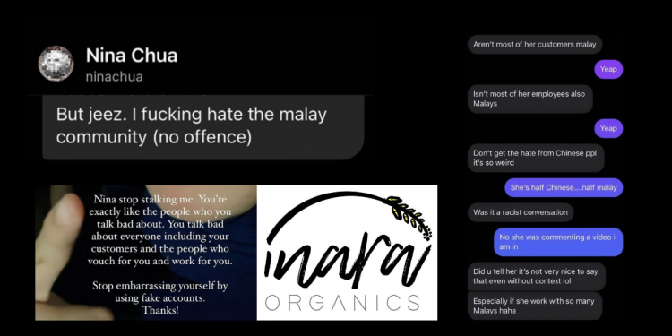 Founder of Inara Organics says she “F**king hates the Malay Community (No Offence)”