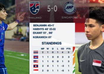 Ben Davis, who defaulted on NS in 2019, scores as Thailand sink Singapore in 5 – 0 win