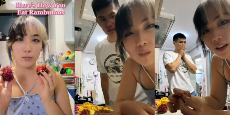 Man becomes increasingly concerned during his partner’s “tutorial” on how to eat Rambutans