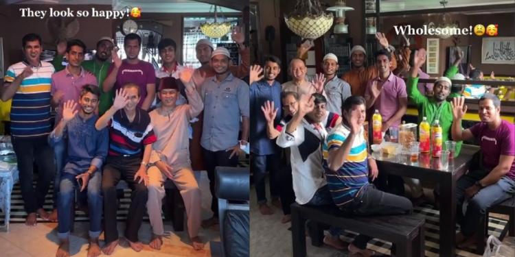 So wholesome! – Family invites 8 migrant workers and a “cute Chinese uncle” into their home for Hari Raya