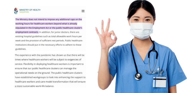 MOH does not intend to “impose additional caps on working hours for healthcare workers”