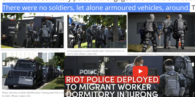 Fact-Checking MOM’s statement on Zakir – Were armoured vehicles deployed to Tukang Dormitory?