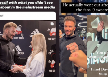 David Beckham helped staff move furniture and took photos with everyone in the room – Jade Rasif