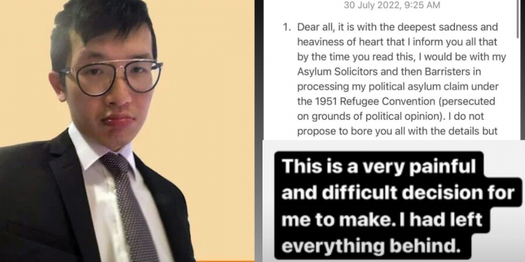 ‘I did not embezzle a single cent’ – Lawyer Charles Yeo, 31, seeks political asylum in the UK to ‘vindicate his name’