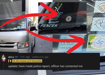 Redditor in Singapore files police report upon seeing Nazi cap and sticker on van’s dashboard