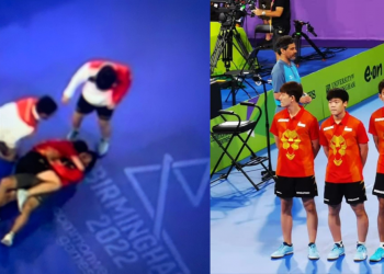 Singapore Men’s Table Tennis Team pull off stunning win against England to enter Commonwealth Game Finals