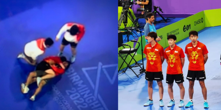 Singapore Men’s Table Tennis Team pull off stunning win against England to enter Commonwealth Game Finals