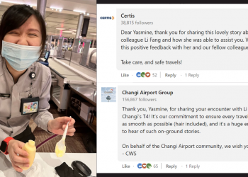Certis Cisco officer at Changi Airport Terminal 4 praised for “out-of the box” thinking and going the extra mile for travellers