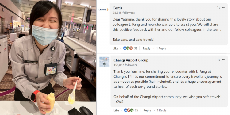 Certis Cisco officer at Changi Airport Terminal 4 praised for “out-of the box” thinking and going the extra mile for travellers