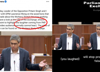 WATCH: PAP MPs laugh in Parliament as WP’s Leon Perera urges the PAP to stop ‘propagating falsehoods’ on WP’s position