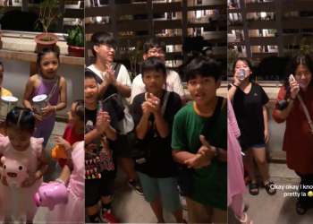 So Cute! Children of Gurkha Contingent Sing for Sweets and Money