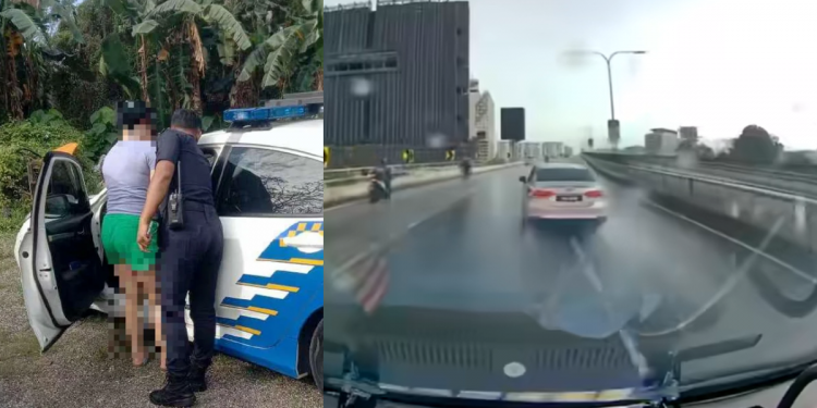 Selfish driver who swerved to block emergency ambulance caught by police