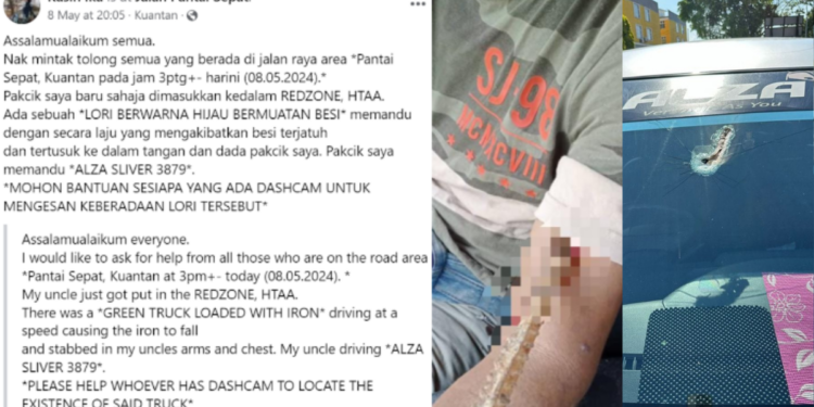 Malaysian Man’s Arm Struck by Flying Rod from Lorry