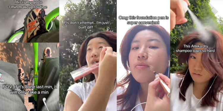 Singaporean Girl Wins Praise for Makeup Skills While Cycling and Recording Herself