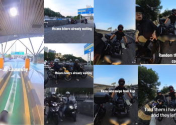 Motorcyclist Records Accident Scam Just After Johor Checkpoint