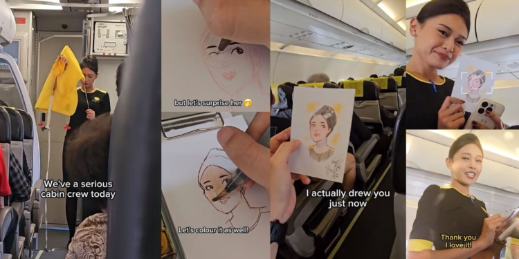 Artist Surprises Scoot Airlines Crew with a Portrait Mid-Flight