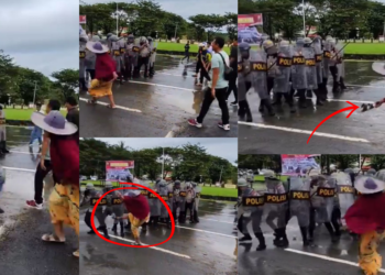 Indonesian Police Retreat from Feisty Lady in Hilarious Election Drill