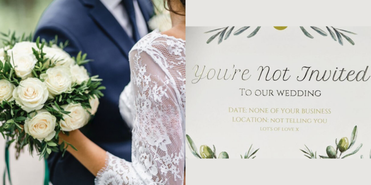 “You Are Not Invited” — Couple Sends Wedding Cards to Relatives