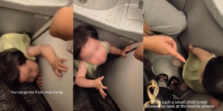 Chinese Women Film Themselves Scolding Crying Toddler in Airplane Bathroom