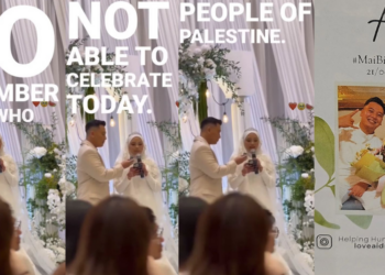 Singapore Wedding Honors Palestine, Encourages Donations via QR Code