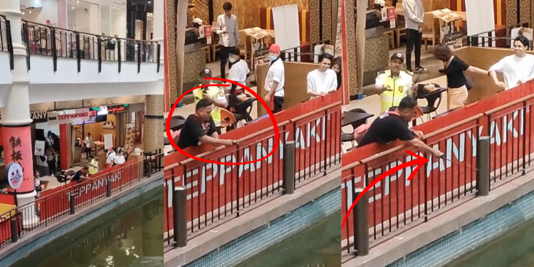 Malaysian Man Caught Fishing Inside Mall Canal, Ignores Security’s Warnings