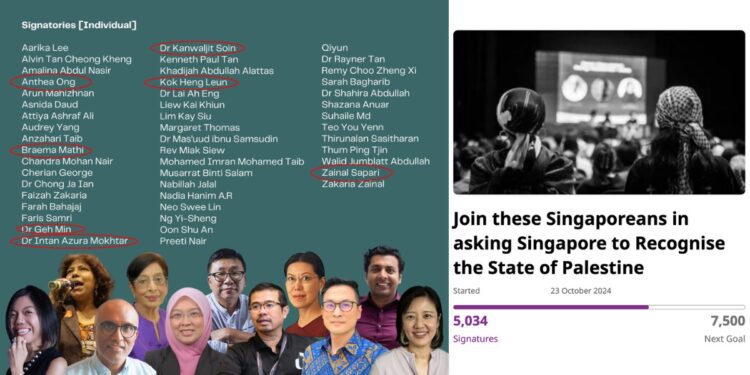 2 ex-PAP MPs, 5 ex-NMPs and Academics urge Singapore to recognise the State of Palestine