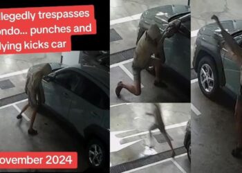 Man in Singapore allegedly trespasses into Condo before punching and kicking a car; Police Report filed