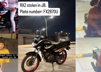 Motorcycle Stolen in Johor Bahru; Singaporean Man Seeks Public’s Help