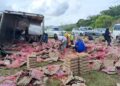 78,000 Eggs Scrambled Across Malaysia Highway After Lorry Overturns