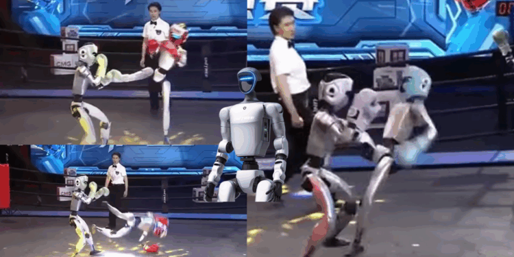 China Debuts First Robot Kickboxing Tournament Featuring Remote-Controlled Humanoids