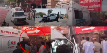Ambulance Crashes Into Hospital Wall While Transporting Injured Police Officers in India