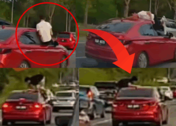 Two Men Arrested After Dangerous Car Roof ‘Stunt’ on Malaysian Highway; Later Released on Police Bail