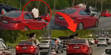 Two Men Arrested After Dangerous Car Roof ‘Stunt’ on Malaysian Highway; Later Released on Police Bail
