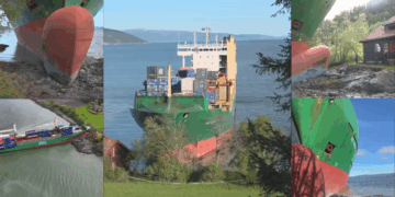 Norwegian Man Finds Cargo Ship at His Door