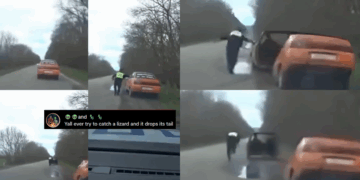 “Split Second Getaway”: Russian Motorist Escapes Cop by Driving Off in Half a Car