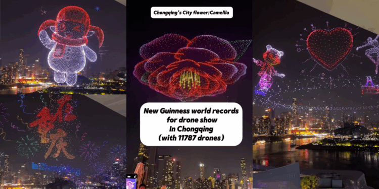 Chongqing Breaks World Record With Massive Drone Light Show