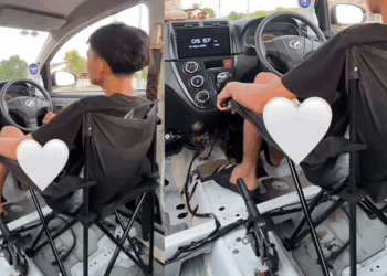 Man Uses Camping Chair Instead of Driver’s Seat in Johor, Sparks Laughter Online