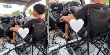 Man Uses Camping Chair Instead of Driver’s Seat in Johor, Sparks Laughter Online