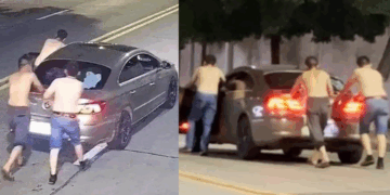 3 Men Push Car to Avoid Drink-Driving, But Still Break the Law Anyway
