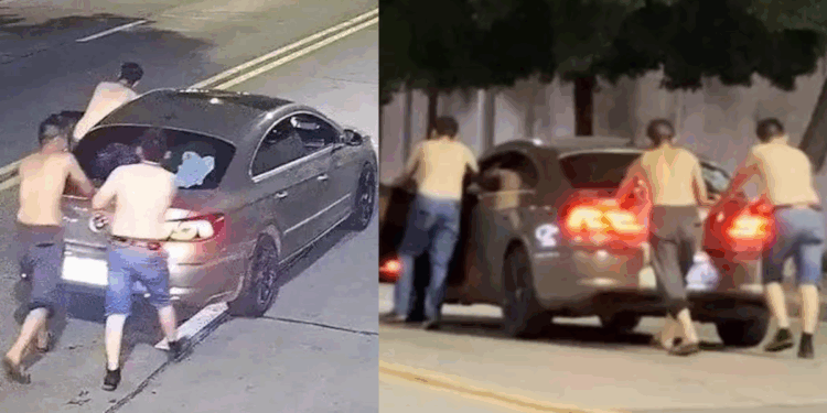 3 Men Push Car to Avoid Drink-Driving, But Still Break the Law Anyway