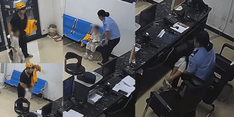 Mom in China Asks Police to Watch Over Her Child During Rain to Complete Delivery