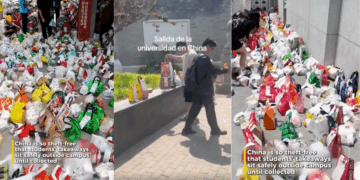 Dozens of Takeaway Bags Left Outside a Campus in China — Not One Goes Missing