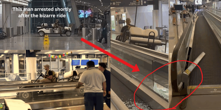 Drunk Man Driving Airport Cart onto Walkway Arrested After Shocking Airport Incident
