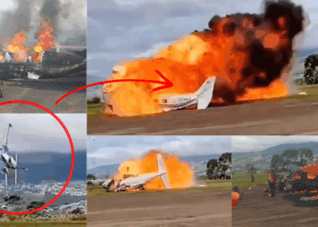 Plane Crashes, Bursts Into Fireball Seconds After Takeoff — Pilots Dead, Two Survive