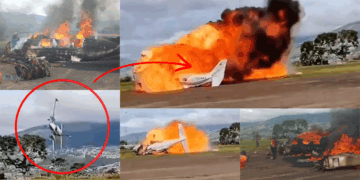 Plane Crashes, Bursts Into Fireball Seconds After Takeoff — Pilots Dead, Two Survive