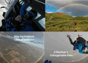 Skydivers Discover the True Circular Shape of Rainbow During Stunning Descent