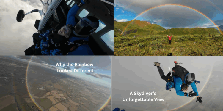 Skydivers Discover the True Circular Shape of Rainbow During Stunning Descent