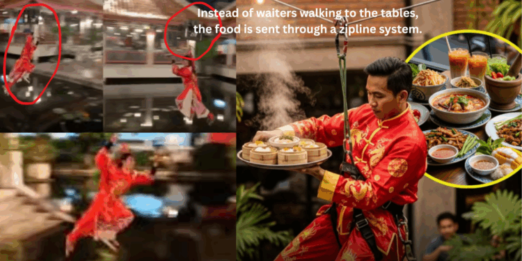 Bangkok Restaurant Surprises Diners by Delivering Food Through Exciting Zipline System